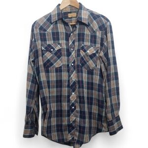 Rancher Vintage Men's Size 15 1/2 34 - 35 Western Pearl Snap Shirt Top